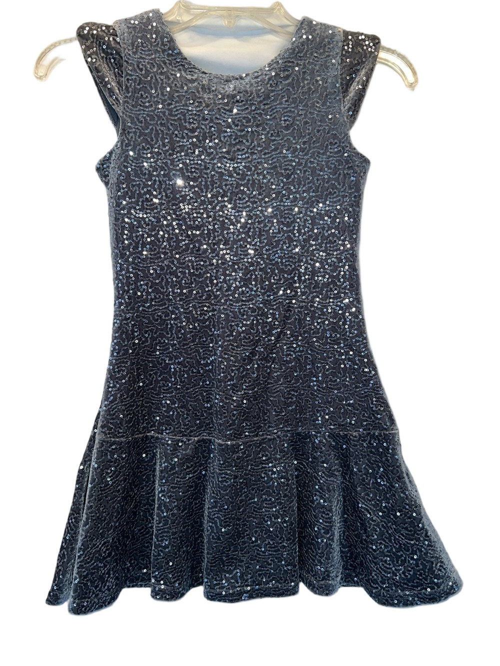 Silver Sequin Cap Sleeve Dress, Youth size M 7/8